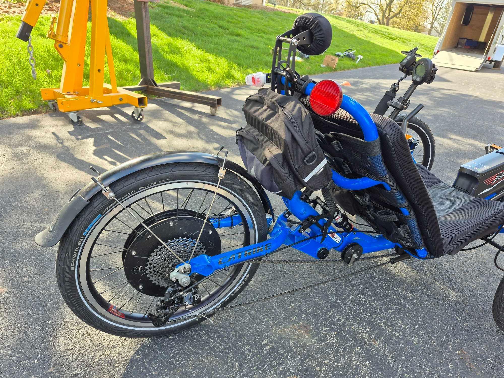 Catrike Road Air Recumbent Bicycle w/ Electric Assist Pedal System & Detachable Battery