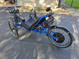Catrike Road Air Recumbent Bicycle w/ Electric Assist Pedal System & Detachable Battery