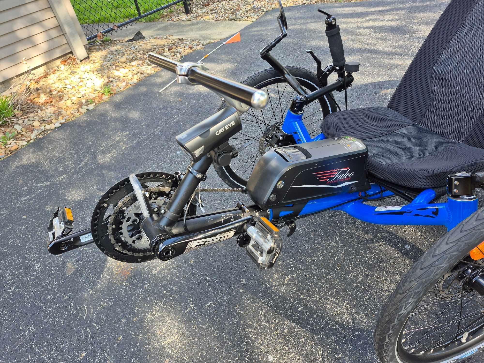 Catrike Road Air Recumbent Bicycle w/ Electric Assist Pedal System & Detachable Battery