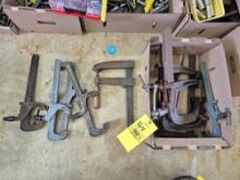 Box of Assorted Heavy Duty Clamps - Carver, Hartford, & Racklamp
