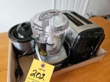 Miniature Crock Pot, Cusinart Food Chopper, & Toaster