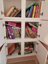 Metal Floor Lamp & Cabinet Contents - Cookbooks, Lifestyle Books, & Kids Books