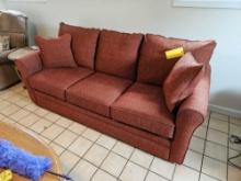 80 In. Red Cushioned Sofa - Nice