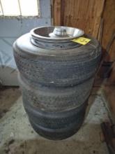 (4) Chevrolet Corvette Rims w/ Tires, Beauty Rings, & Hubcaps