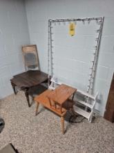Wooden Stands, Shelf, Top Notch Washboard, & Light Frame
