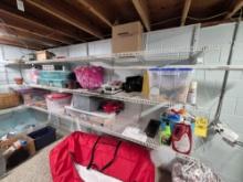 Basement Shelving Contents - Holiday Decor, Electronics, Glassware, Small Decor, Toys, & more