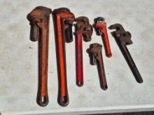 Assortment of 4 Pipe Wrenches - Some Rigid