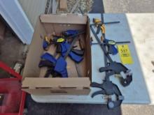 Box of Irwin Quick Grips & Other Assorted Squeeze Clamps