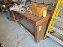Wooden Peg-Board Side Workbench