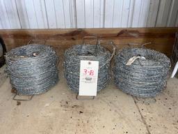 3 Partial Rolls 15.5 gauge High Tensile Barbwire