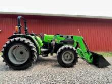 One Owner 2022 Deutz Fahr 4080E Tractor W/ 3030 CRX Loader & Bucket, ROPS, 135 Hrs.;