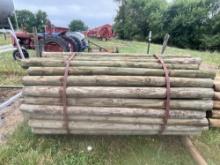 100 PCS 7Ft Treated 3-4" Round Fence Post