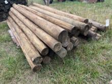 40 PCS 8Ft Treated 4-5" Round Fence Post