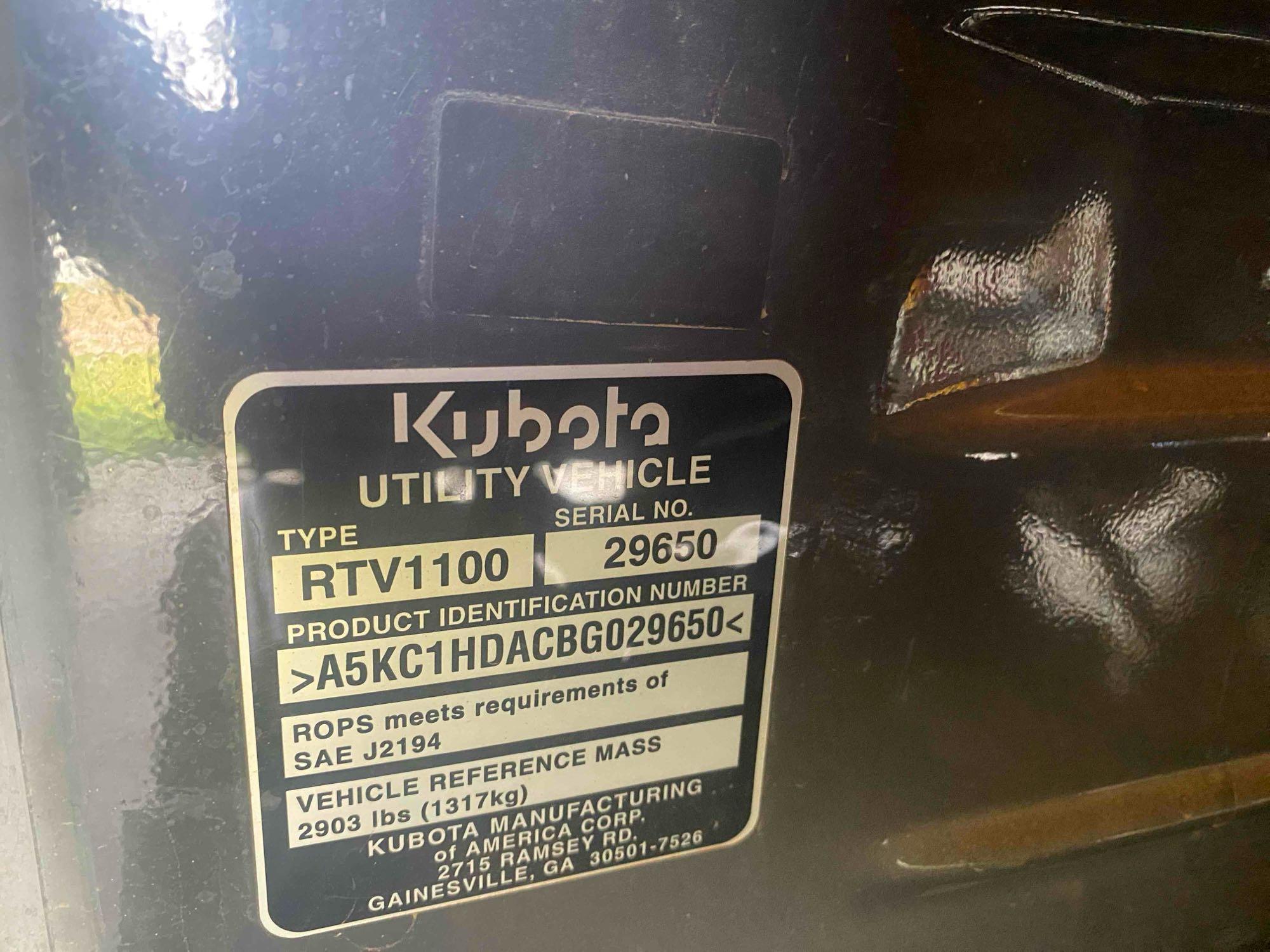 2011 Kubota RTV 1100