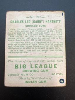 1933 Goudey Gabby Hartnett No. 202 Baseball Card