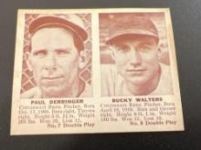 1941 Double Play Paul Derringer Bucky Walters #7 #8 Baseball Card
