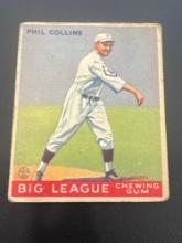 1933 Goudey Big League Phil Collins No. 21 Baseball Card