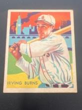 1935 Diamond Stars Irving Burns No. 75 Baseball Card