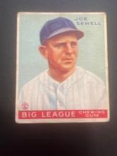 1933 Goudey Big League Joe Sewell No. 165 Baseball Card