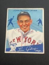 1934 Goudey Lou Gehrig Says John Ryan #32 Baseball Card
