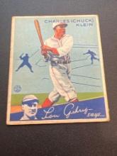 1934 Goudey Lou Gehrig Says Chuck Klein #10 Baseball Card