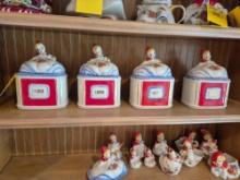 Hull Pottery Little Red Riding Hood 4 Pc. Decanter Set