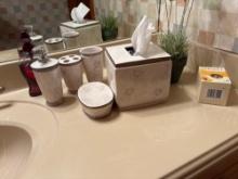 5 Piece Bathroom Vanity Set With Soap and Plant