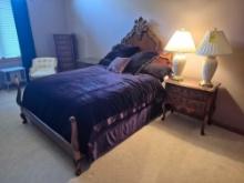 5 Pc. Hickory Chair Solid Wood Bed Set - Queen Bed, (2) Night Stands, Jewelry Cabinet, & Dresser
