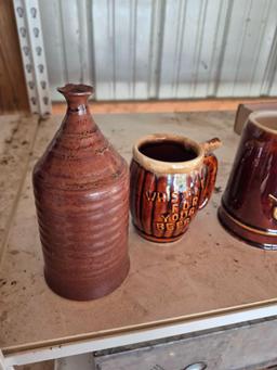 2 Mugs & Small Pottery Piece