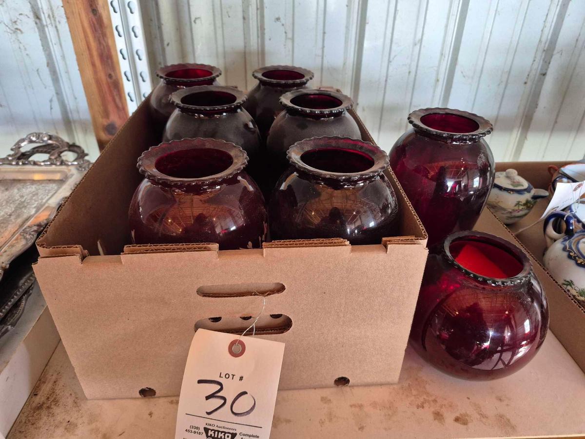 Red Glass Vase Assortment