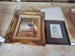 Framed Alex Evans Bigfoot Drawing & Small Ornate Framed Print