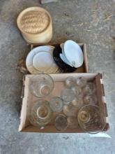 Glass Vases, Plates, Dumpling Carrier
