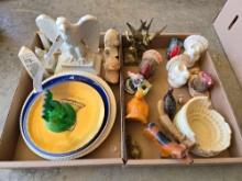 Collector plates, figures, turkeys