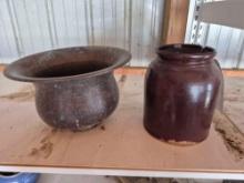 Spittoon & Small Crock