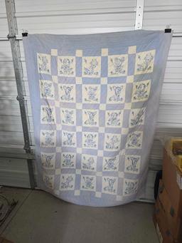 Vintage Quilt Blue White