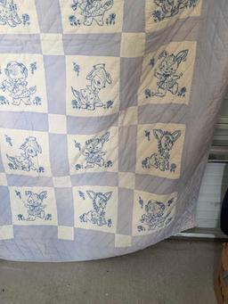 Vintage Quilt Blue White