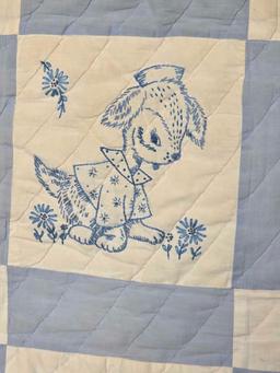 Vintage Quilt Blue White
