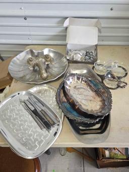 MCM Metalware Knobs, Flatware, Silverplate