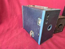 (3) Vintage Cameras Brownie, Kodak, A-8 Cadet, Kodak Lantern