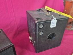 (3) Vintage Cameras Brownie, Kodak, A-8 Cadet, Kodak Lantern