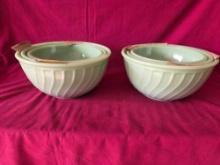 2 Jadite Nesting Bowls Sets Swirl