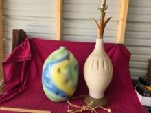 MCM Table Pineapple Lamp, Multi Color Base