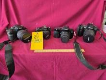 (4) Cameras Nikon, Minolta, Tamron, Nikon Vivitar