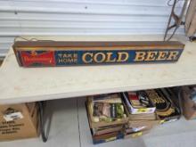 Budweiser Beer Sign Light Up Works 48"