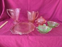 Pink & Green Depression Glass