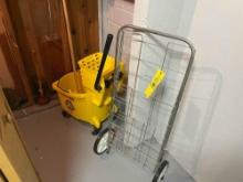 Shopping basket and a mop bucket