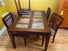 Wooden Kitchen Table with 4 chairs w/matching buffet
