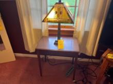 Table lamp with small side table