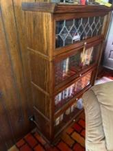Wooden glass front book case
