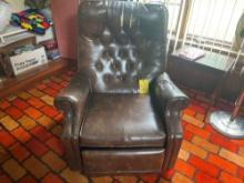 Leather recliner chair